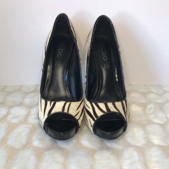 Aldo 🦓 zebra print peep toe heel - Picture 2 of 6